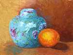 Chinese Vase with Orange
